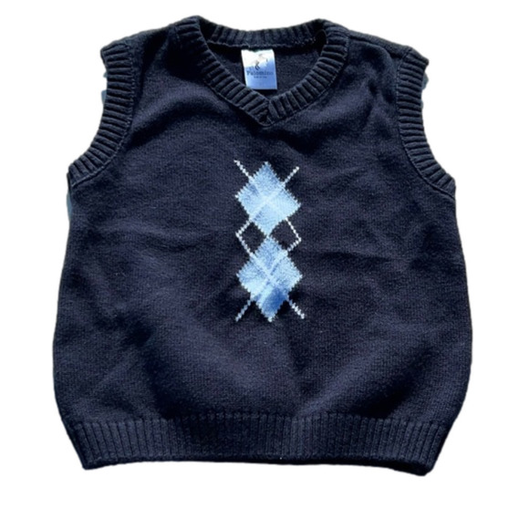 Palomino stylish Navy blue toddler vest/ argyle pattern. Super soft! 👍host pick - Picture 1 of 2